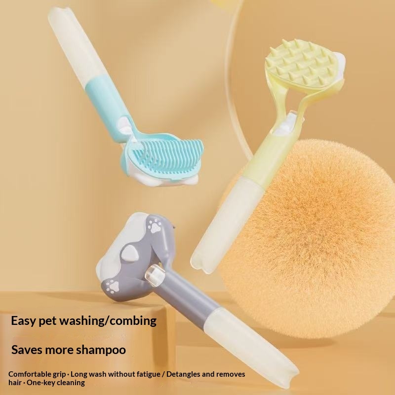 3 in 1 Pet Grooming Tool A Cleaning Brush With A Push button Design - Image 5